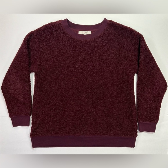 LOFT Sherpa Sweatshirt - red, M - Picture 2 of 11
